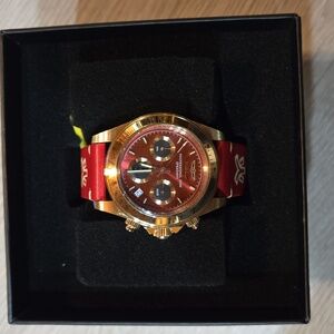 Invicta Red and Gold Chronograph Watch